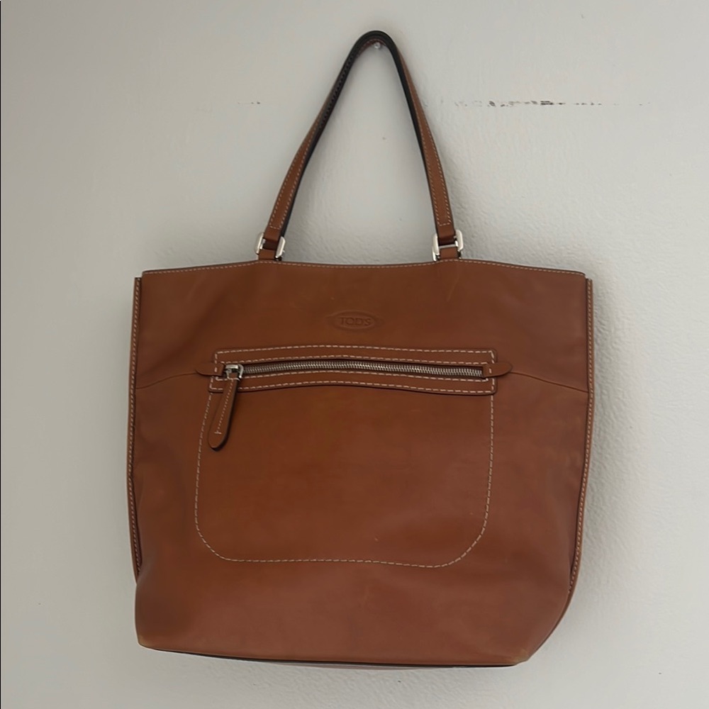 Tod's Brown Leather Tote Bag with Dust Bag